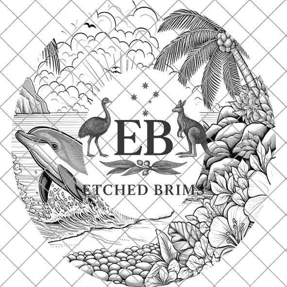 Dolphin 4 Laser Hat Burning Design, Digital Download PNG, Hat Burning Template, Hat Laser Engraving Design, Wide Brim Hat Laser File EB120