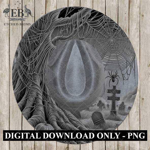 Halloween Hat Template, Spider Web Hat Burning Design, Spooky Season, PNG, Hat Burning Stencil, Hat Burning Design, Engraving Pattern, EB466