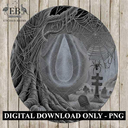 Halloween Hat Template, Spider Web Hat Burning Design, Spooky Season, PNG, Hat Burning Stencil, Hat Burning Design, Engraving Pattern, EB466