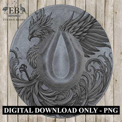 Hat Burning Design, Phoenix 1, Digital Download PNG & PDF, Hat Burning Template, Hat Laser Engraving Design, Hat Burning Stencil, EB484