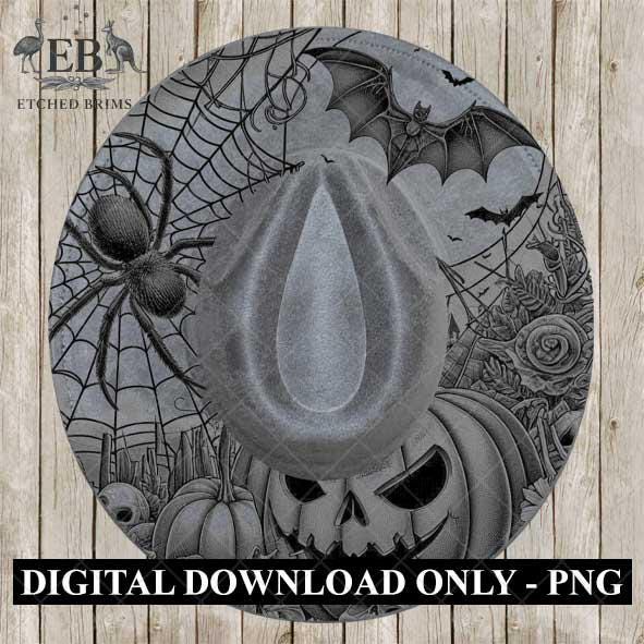 Halloween Hat Template, Spider Web Hat Burning Design, Spooky Season, PNG, Hat Burning Stencil, Hat Burning Design, Engraving Pattern, EB460