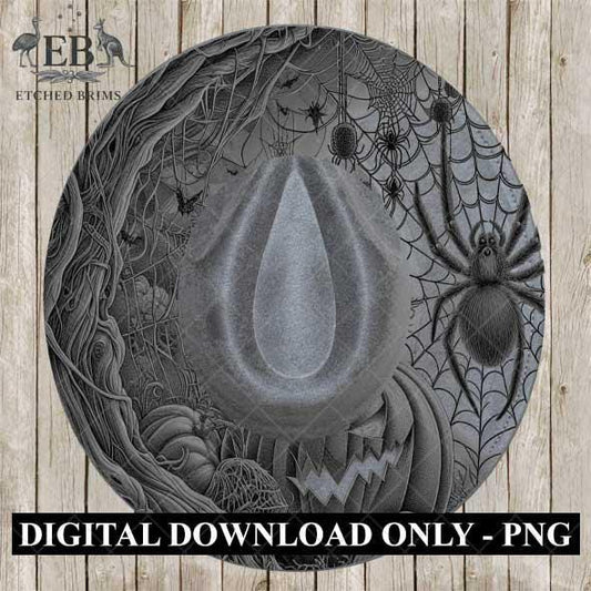 Halloween Hat Template, Spider Web Hat Burning Design, Spooky Season, PNG, Hat Burning Stencil, Hat Burning Design, Engraving Pattern, EB462