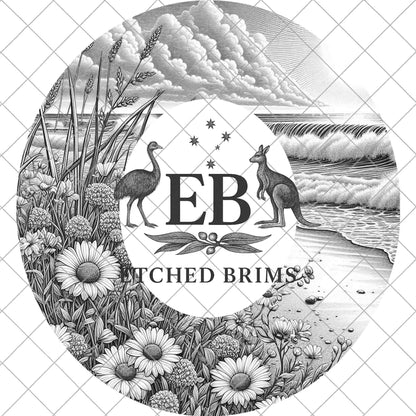 Floral Coast Hat Engraving File | Ocean Laser Burning Template | Nature Inspired Hat Design, EB1080