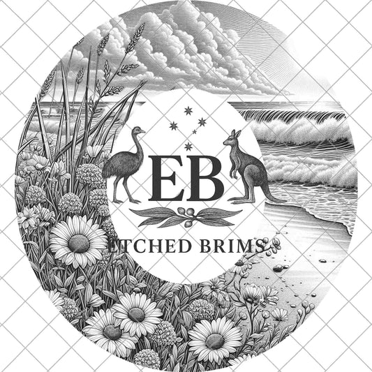 Floral Coast Hat Engraving File | Ocean Laser Burning Template | Nature Inspired Hat Design, EB1080