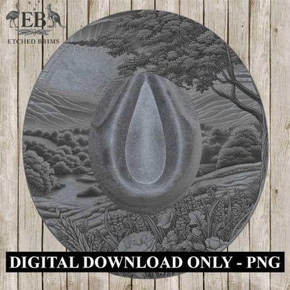 Sunrise, & Flowers 2 Hat File, Hat Burning Design, Digital Download PNG, Hat Burning Template, Hat Laser Engraving Design, Hat File EB139