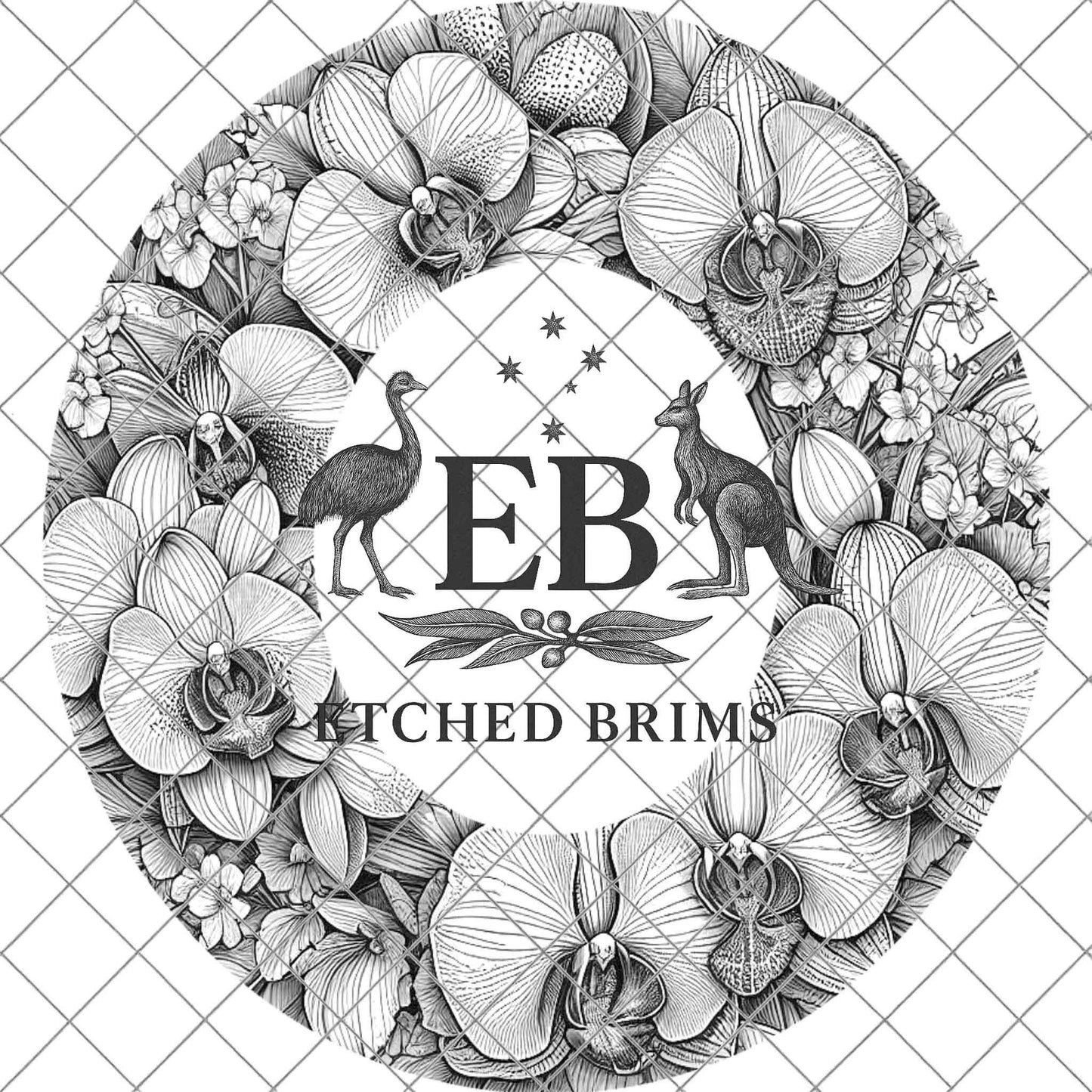 Orchid Flowers 3 Hat File, Laser Hat Burning Design, Digital Download PNG, Hat Burning Template, Hat Laser Engraving Design, Hat File EB636