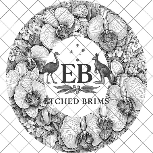 Orchid Flowers 3 Hat File, Laser Hat Burning Design, Digital Download PNG, Hat Burning Template, Hat Laser Engraving Design, Hat File EB636