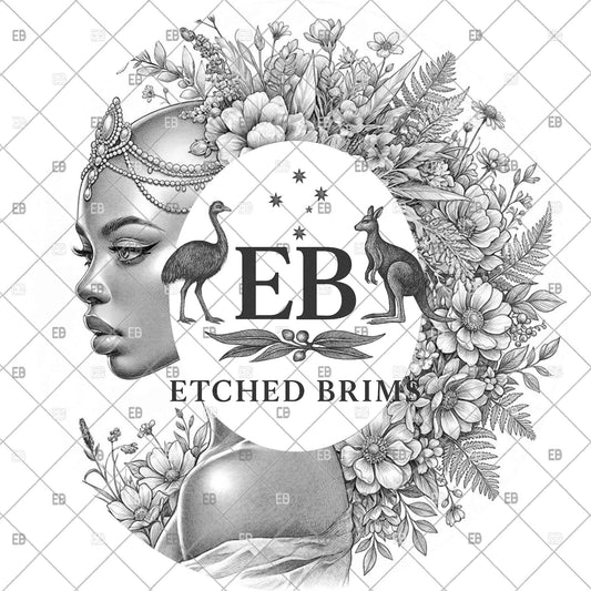 African American Princess Hat Burning Design, Laser Hat Engraving, Hand Burning Stencil, PNG & PDF Digital Downloads, EB1244