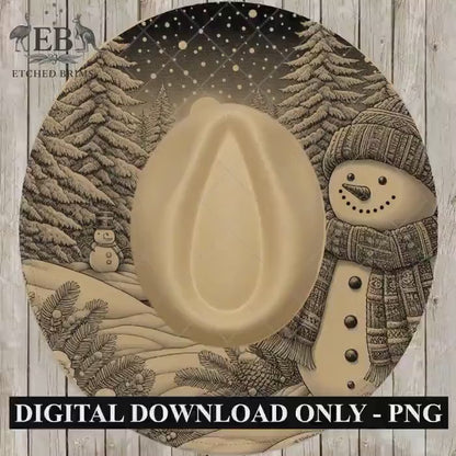 Snowman Hat Burning Design, Winter Laser Engraving Template for Wide Brim Fedora, EB695
